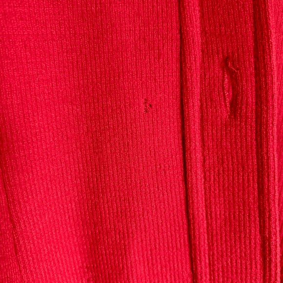 Vintage Red Wool Coat Embroidered Crochet Accents - Picture 11 of 14